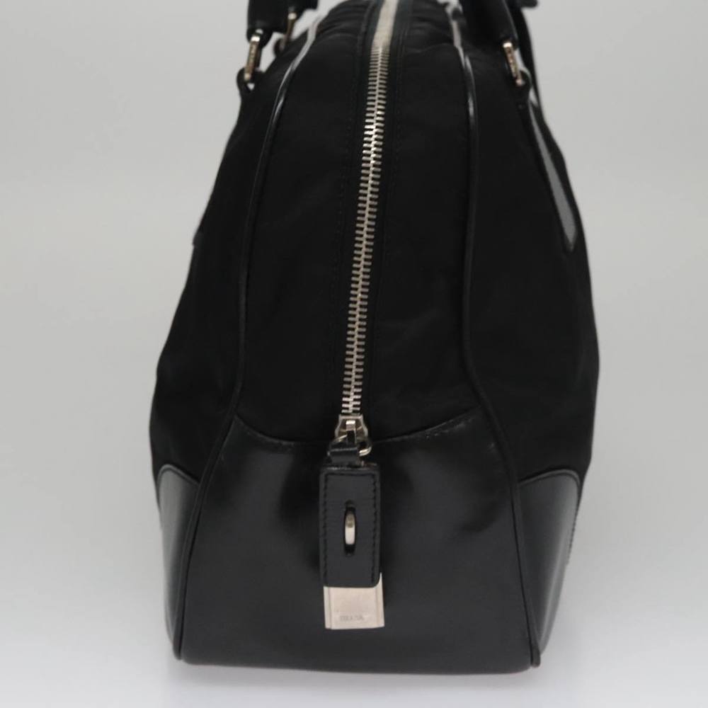 PRADA Shoulder Bag Nylon Leather Black Silver Auth 109083 - Picture 4 of 16